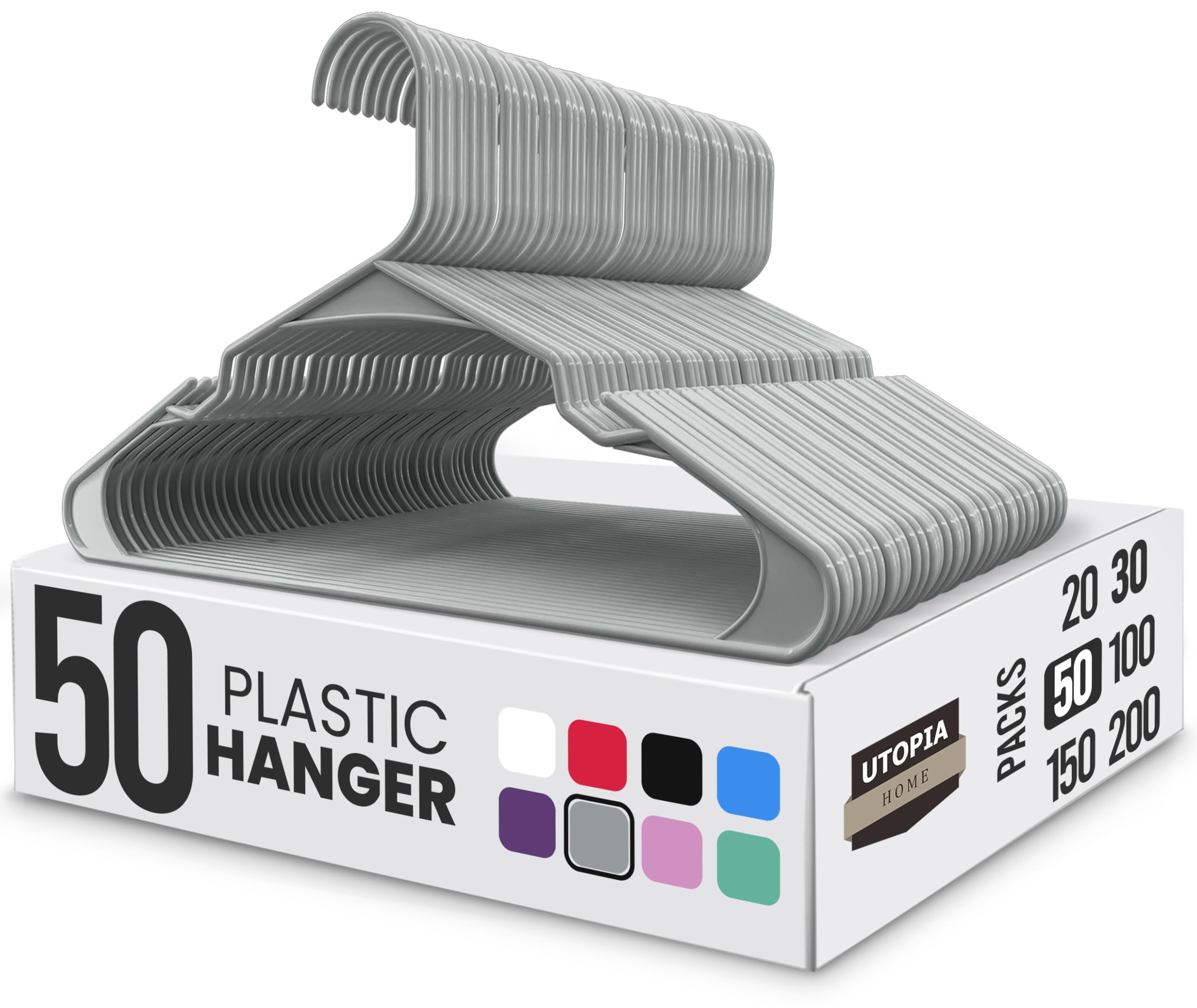 Amazon.com: Utopia Home Plastic Hangers 50 Pack - Perfect Space